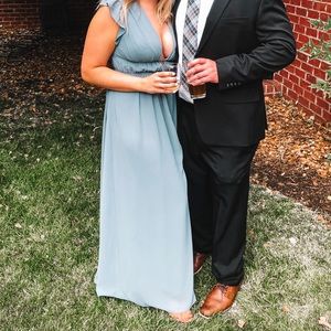 I'm All Yours Slate Blue Ruffled Maxi Dress
